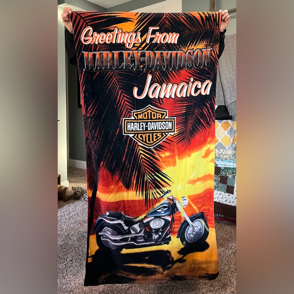 Harley-Davidson Motorcycles Beach Towel from Jamaica